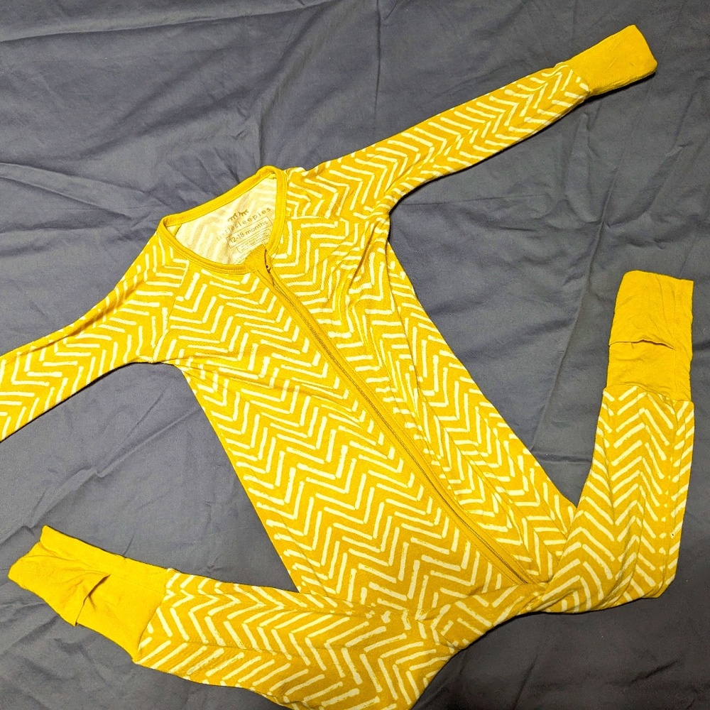 Little Sleepies Yellow Chevron Stripes